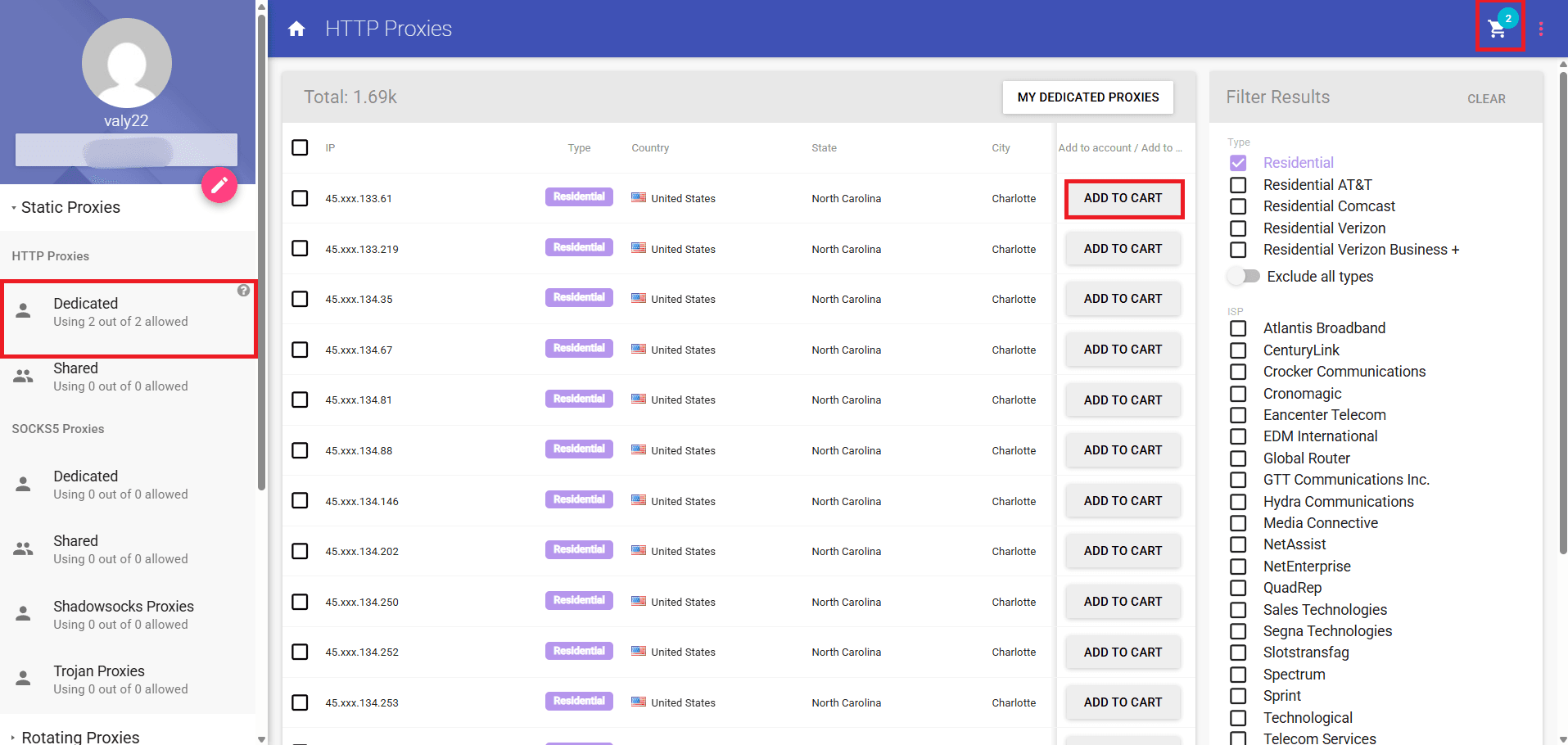 Buy WatchSoMuch proxy plan.