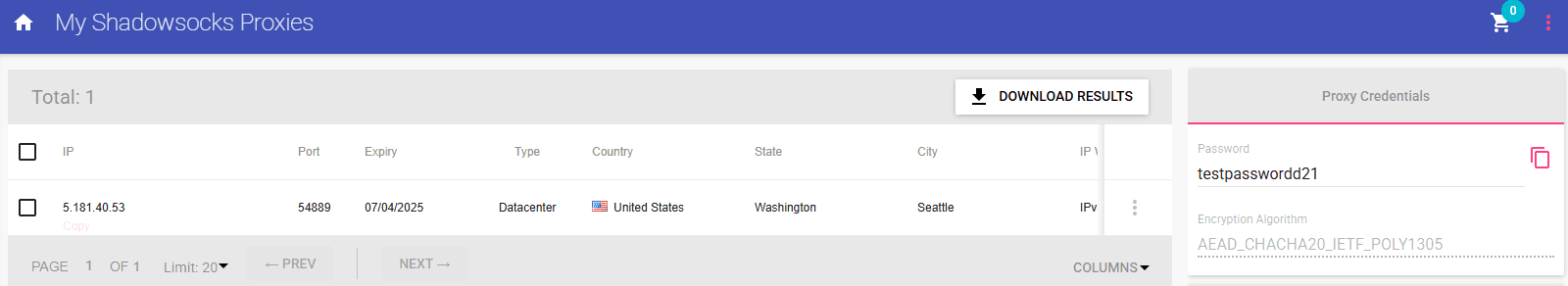 shadowsocks-proxy-credentials